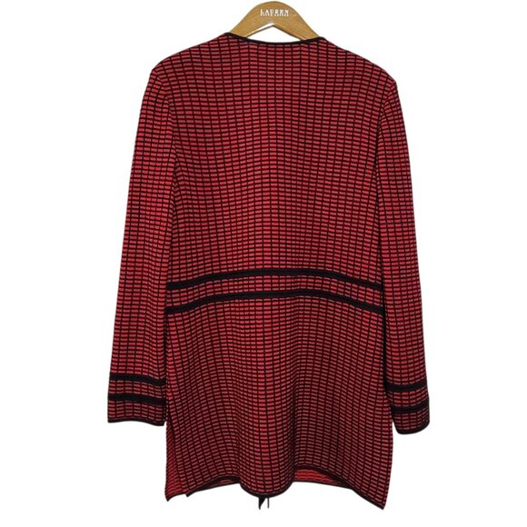 Ming Wang Jacket Cardigan Womens Medium Black Red Office Career - Picture 2 of 6